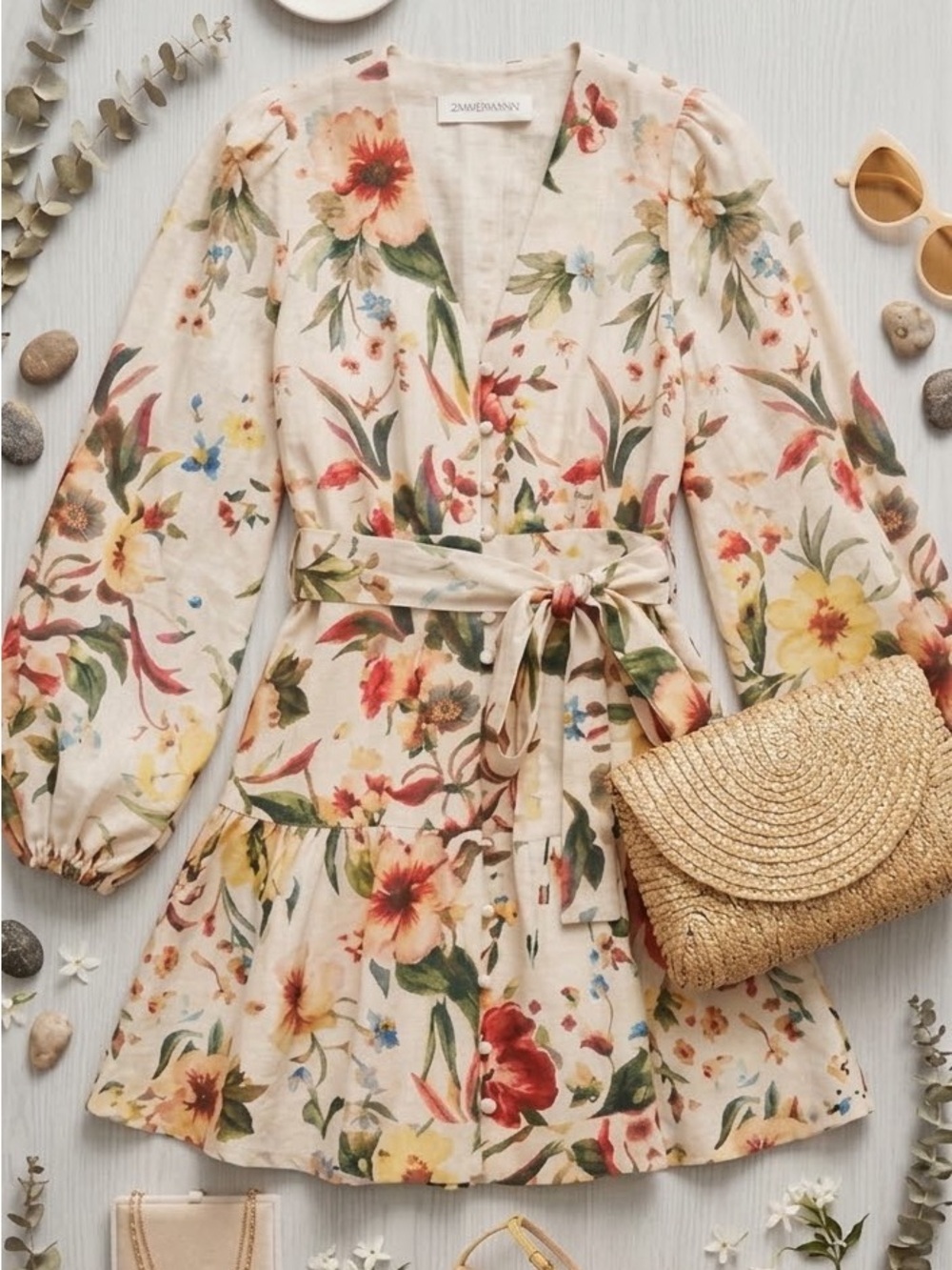 ZIMMERMANN Lexi floral-pattern linen mini dress